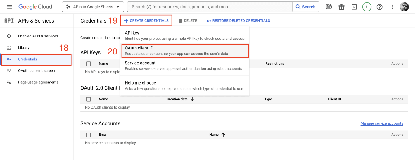 Передача обращений из U-ON в Google таблицы