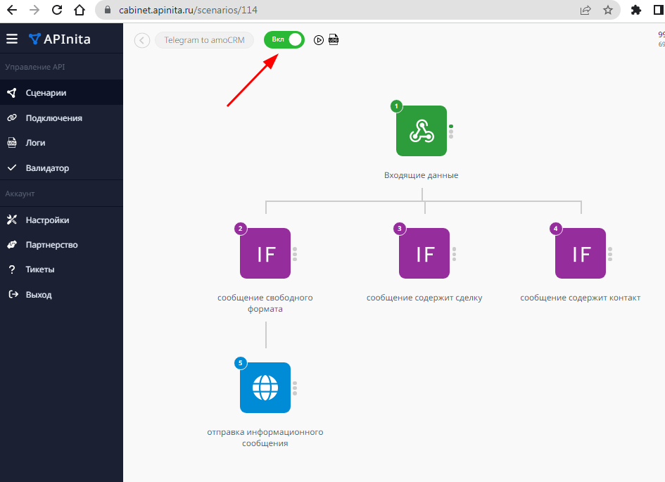 Добавление сделок и контактов в amoCRM при помощи Telegram-бота