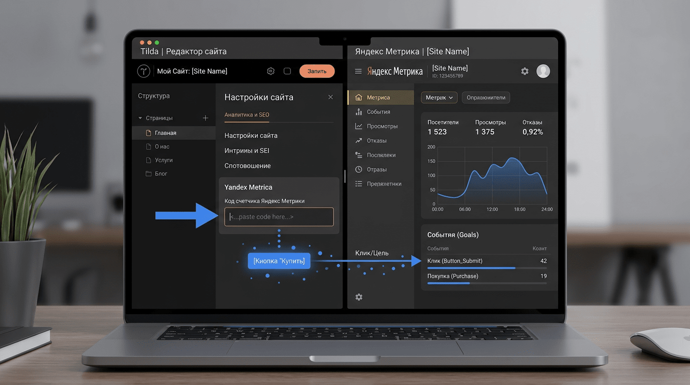 Как подключить Яндекс Метрику к сайту на Тильде: разбор нюансов и практических сценариев